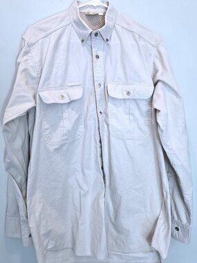 TAG Safari Oatmeal Long Sleeve Cotton Shirt Size M